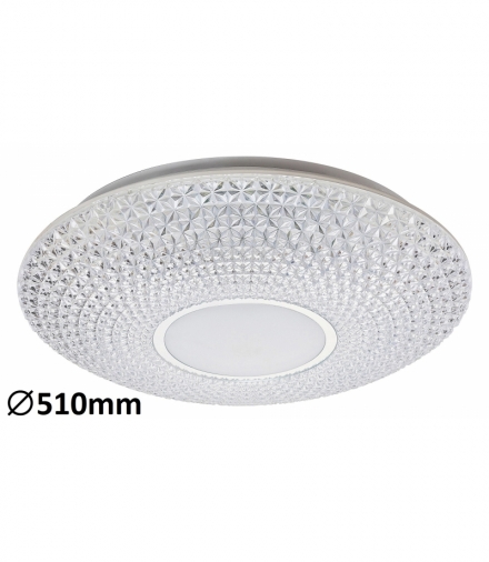 Plafon CORALIA LED 72W, IP20 5728lm, 3000K-6500K, przeźroczysty biały chrom Rabalux 1519