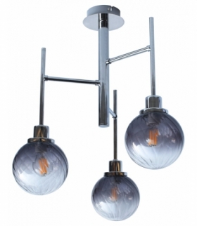 Lampa wisząca SEMIRA E-14 3x max. 4W chrom szkło dymne Rabalux 5003