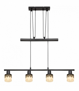 Lampa wisząca Lacey E14 4x max.40W czarny biały chrom Rabalux 5345