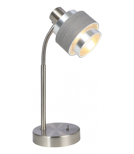 Lampka biurkowa Basil E14 1x max.10W chrom satyna srebrny dąb Rabalux 5384