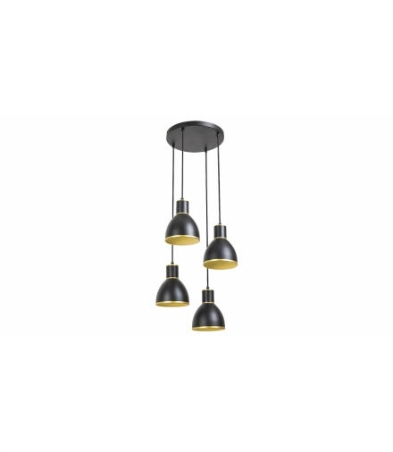 Lampa wisząca MACKENZIE,E-27, 4max x60W, IP20, czarny złoty Rabalux 5604