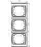 DOMO 01-1530-003 kremowy Ramka potrójna pionowa Kanlux 24827