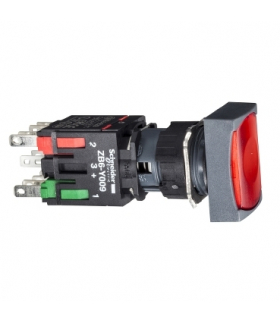 Harmony XB6 Przycisk, Podświetlany, Czerwony, Wystający, 1 NC, 12...24 V AC/DC, Prostokąt, Plastik, XB6DW4B2B Schneider Electric