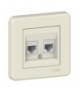 Leona Gniazdo komputerowe 2xRJ45 kat.6, kremowy Schneider LNA4800123
