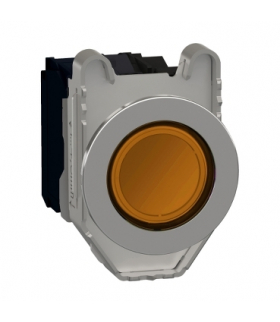 Harmony XB4 Przycisk podświetlany zlicowany metal pomarańczowy Ø30 zintegrowana dioda LED 24V AC/DC 1 NO + 1 NC, XB4FW35B5 Schne