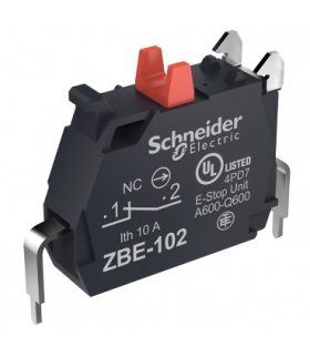 Harmony XB4 Pojedynczy blok styków 1 NC zaciski śrubowe zabezpieczone XB5, ZBE102N Schneider Electric