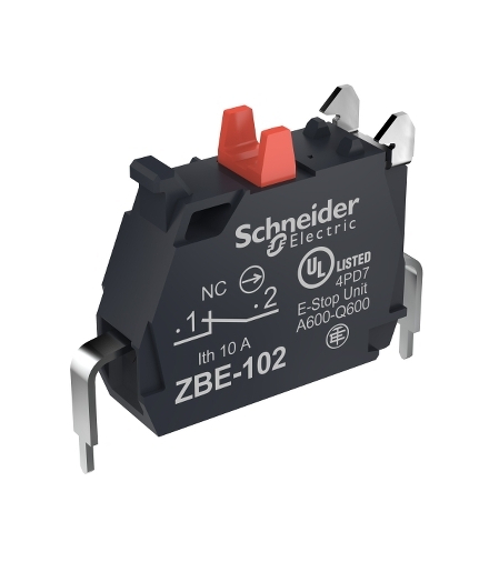 Harmony XB4 Pojedynczy blok styków 1 NC zaciski śrubowe zabezpieczone XB5, ZBE102N Schneider Electric