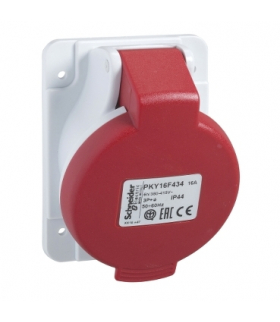 Gniazdo Pratika 16A 3P-N-E 380-415V IP44 50-60Hz, PKY16F435 Schneider Electric