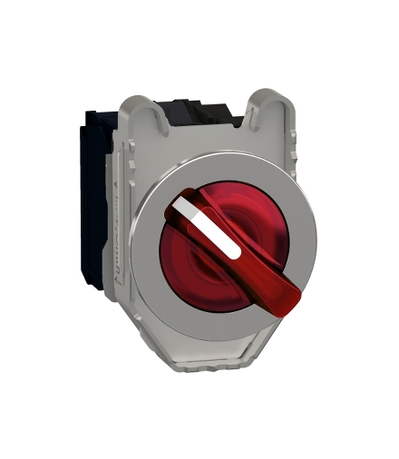 Harmony XB4 Przełącznik podświetlany zlicowany metal czerwony Ø30 2 pozycyjny stabilny 230...240 V AC 1 NO + 1 NC, XB4FK124M5 Sc