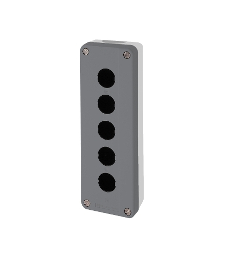 Harmony XALD Pusta kaseta sterująca 5 otworów Ø22 ciemno szara z jasno szarą bazą plastikowa, XALD05H7 Schneider Electric