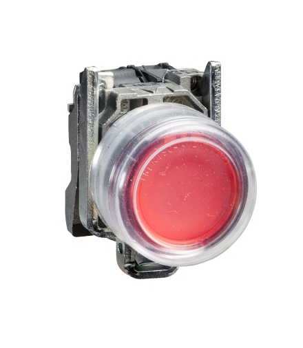 Harmony XB4 Przycisk okapturzony czerwony bez oznaczenia LED 22 24V metalowy, XB4BP483B5EX Schneider Electric