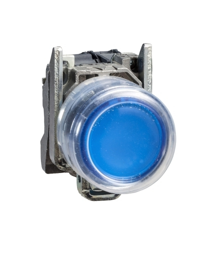 Harmony XB4 Przycisk okapturzony niebieski bez oznaczenia LED 22 24V metalowy, XB4BP683B5EX Schneider Electric