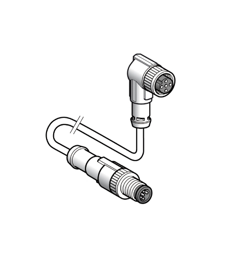Konektory okablowane kątowe,proste męskie/żeńskie, M12, 5 pinów, kabel 1m, XZCR1512064D1 Schneider Electric