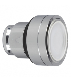 Harmony XB4 Główka przycisku płaskiego z zatrzaskiem push push biała LED metalowy, ZB4BH013 Schneider Electric