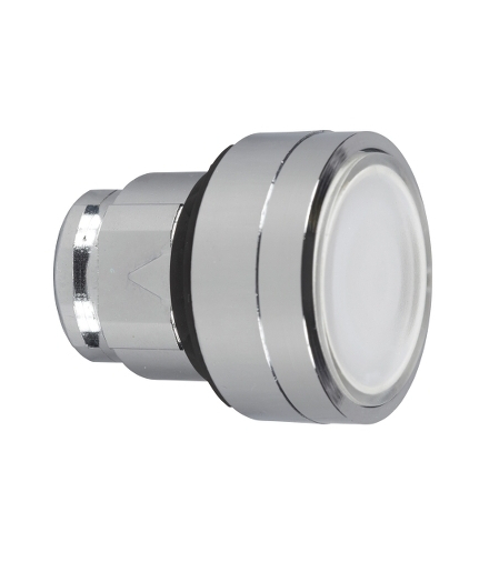 Harmony XB4 Główka przycisku płaskiego z zatrzaskiem push push biała LED metalowy, ZB4BH013 Schneider Electric