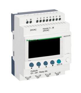 Przekaźnik programowalny Zelio Logic 8 wejść 4 wyjścia 24VAC, SR2B121B Schneider Electric