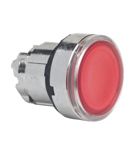 Harmony XB4 Główka przycisku płaskiego z mechanizmem push push czerwona LED metalowa, ZB4BH043 Schneider Electric