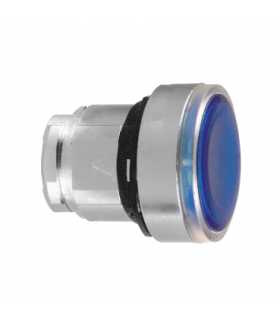 Harmony XB4 Główka przycisku płaskiego z mechanizmem push push niebieska LED metalowa, ZB4BH063 Schneider Electric