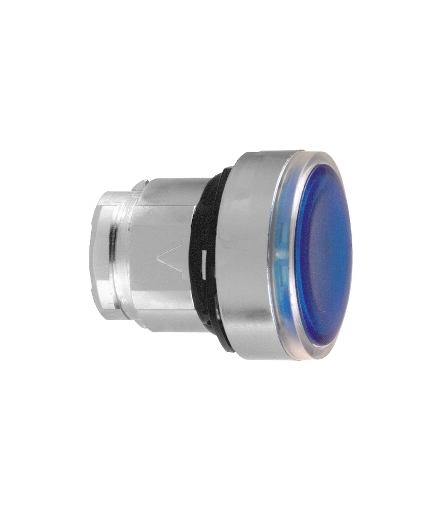 Harmony XB4 Główka przycisku płaskiego z mechanizmem push push niebieska LED metalowa, ZB4BH063 Schneider Electric