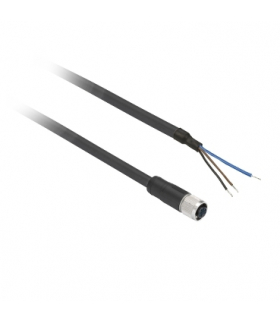 Konektory okablowane XZ - żeńskie proste - Ø 8 mm - 3 pin. - przew. PUR 10m, XZCP0166L10 Schneider Electric