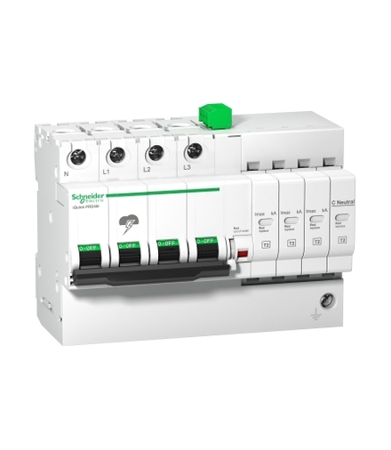 Ogranicznik przepięć Acti9 iQuickPRD20r-T2-3N 3+1-biegunowy Typ2 20 kA ze stykiem, A9L16297 Schneider Electric