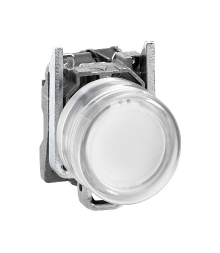 Harmony XB4 Przycisk okapturzony biały bez oznaczenia LED 22 24V metalowy, XB4BP183B5EX Schneider Electric