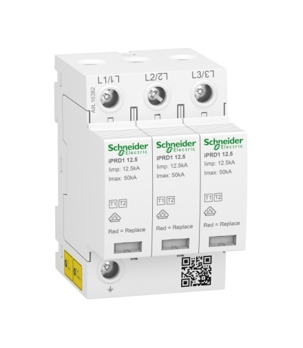 Ogranicznik przepięć iPRD1 12.5R-T12-3 3-biegunowy Typ1+Typ2 12,5 kA ze stykiem, A9L16382 Schneider Electric