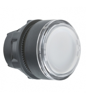 Harmony XB5 Główka przycisku płaskiego plastikowego, biała z możliwością wstawienia legendy, ZB5AA18 Schneider Electric