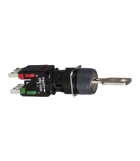 Harmony XB6 Kompletny przełącznik z kluczem, 2 pozycje, Stabilny, Czarny, 1 NO + 1 NC, 16 mm, XB6AGC5B Schneider Electric