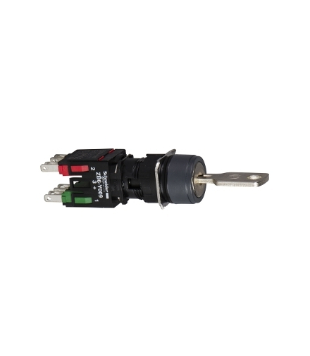 Harmony XB6 Kompletny przełącznik z kluczem, 2 pozycje, Stabilny, Czarny, 1 NO + 1 NC, 16 mm, XB6AGC5B Schneider Electric