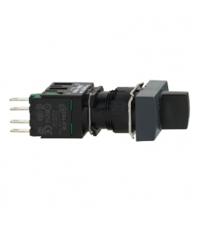 Harmony XB6 Kompletny przełącznik, 2 pozycje, Stabilny, Czarny, Krótka rączka, 1 NO, Prostokątny, XB6DD221B Schneider Electric
