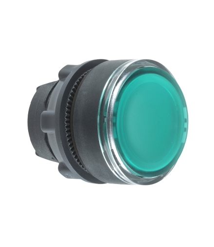 Harmony XB5 Główka przycisku płaskiego plastikowego, zielona z możliwością wstawienia legendy, ZB5AA38 Schneider Electric