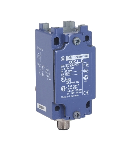 OsiSense XC Korpus łącznika krańcowego działanie migowe 1NC+1NO konektor M12, ZCKJ1D Schneider Electric