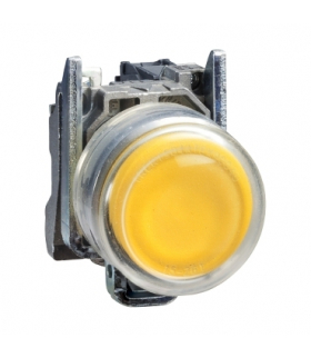 Harmony XB4 Przycisk okapturzony żółty bez oznaczenia LED 22 24V metalowy, XB4BP583B5EX Schneider Electric