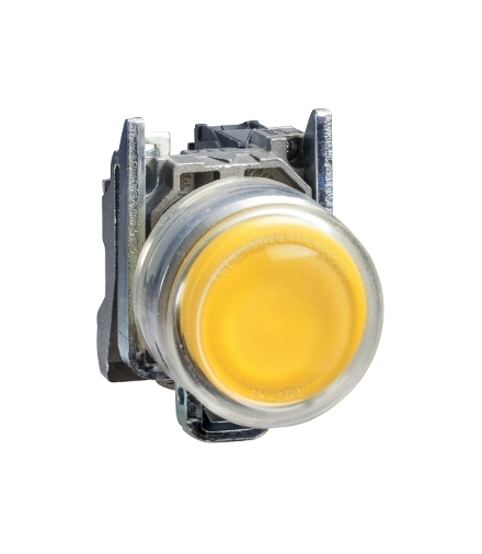Harmony XB4 Przycisk okapturzony żółty bez oznaczenia LED 22 24V metalowy, XB4BP583B5EX Schneider Electric