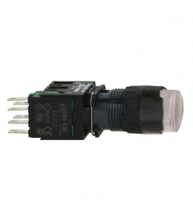Harmony XB6 Przycisk, Podświetlany, Biały, Płaski, 1 NO, 12...24 V AC/DC, 16 mm, Plastik, XB6AW1B1B Schneider Electric