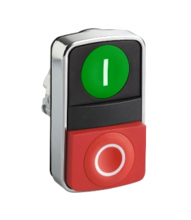 Harmony XB4 Główka przycisku podwójnego zielony/czerwony z samopowrotem metalowy, ZB4BL7341 Schneider Electric