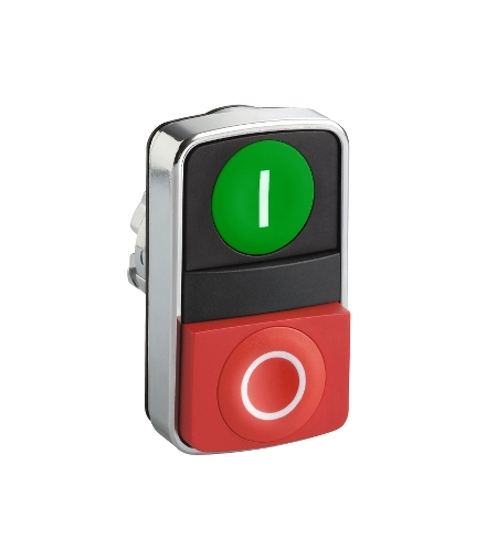 Harmony XB4 Główka przycisku podwójnego zielony/czerwony z samopowrotem metalowy, ZB4BL7341 Schneider Electric