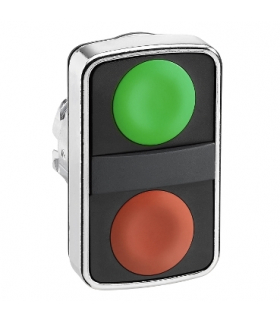 Harmony XB4 Główka przycisku podwójnego płaski zielony/czerwony z samopowrotem metalowy, ZB4BA7340 Schneider Electric