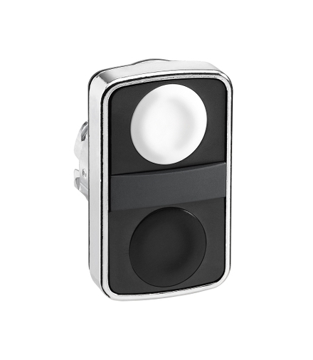 Harmony XB4 Główka przycisku podwójnego biały/czarny z samopowrotem metalowy nieoznakowany, ZB4BA7120 Schneider Electric