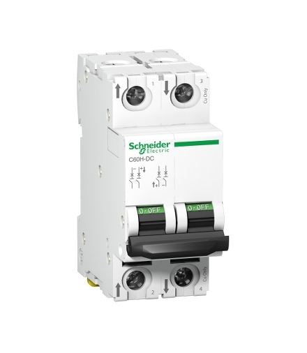 Wyłącznik nadprądowy Acti9 C60H-DC-C1-2 C 1A 2-biegunowy, A9N61521 Schneider Electric