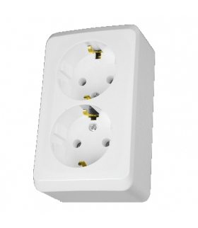 Prima Gniazdo podwójne SCHUKO biały Schneider WDE001048