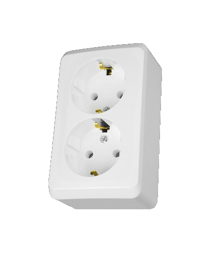 Prima Gniazdo podwójne SCHUKO biały Schneider WDE001048