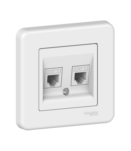 Leona Gniazdo telefoniczne podwójne, biały Schneider LNA4200121