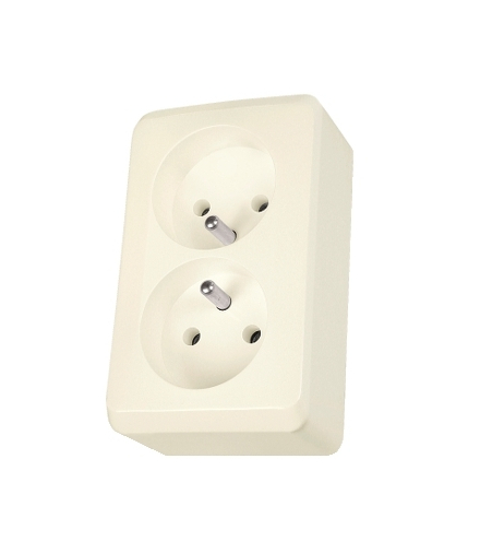 Prima Gniazdo podwójne 2p+PE beż Schneider WDE001143
