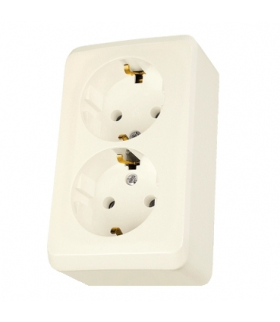 Prima Gniazdo podwójne SCHUKO beż Schneider WDE001148