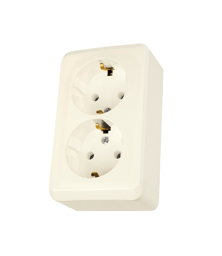 Prima Gniazdo podwójne SCHUKO beż Schneider WDE001148