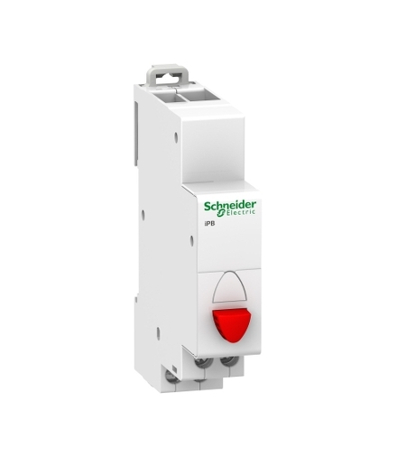 Przycisk pojedynczy (z samopowrotem) Acti9 iPB-20-01-R 20A 1NC czerwony, A9E18031 Schneider Electric