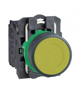 Harmony XB5 Przycisk płaski żółty, plastikowy, XB5AA51 Schneider Electric