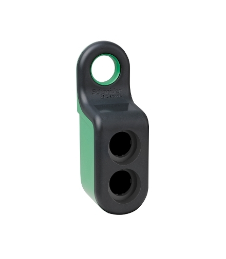 Puste kaseta podręczne do użytku mobilnego, plastikowe, zielone, 2 wycięcia, ZBRM22 Schneider Electric